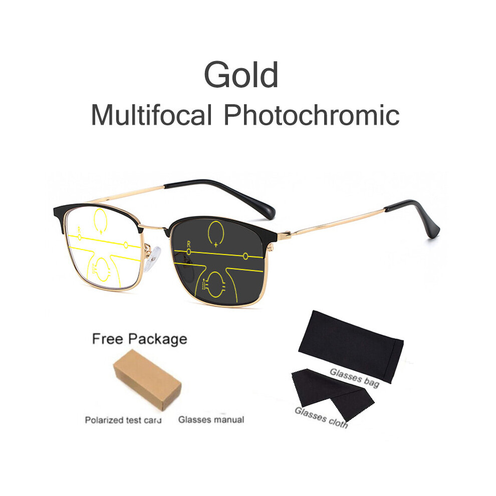 Multicoloured Smart Photochromic Reading Glasses Far And Near Dual-Use Multi-Focus Computer Glasses Progressive Anti-Blue Ray Hyperopia Glasse