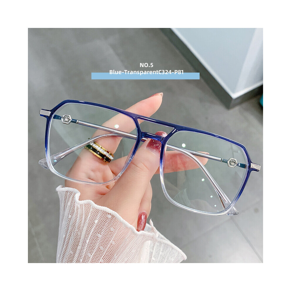 (Black, Auburn) Women's Light Blocking Glasses TR90 Myopia Eyeglasses Frame Men Reading Glasses Metal Leg Prescription Computer Eyewear