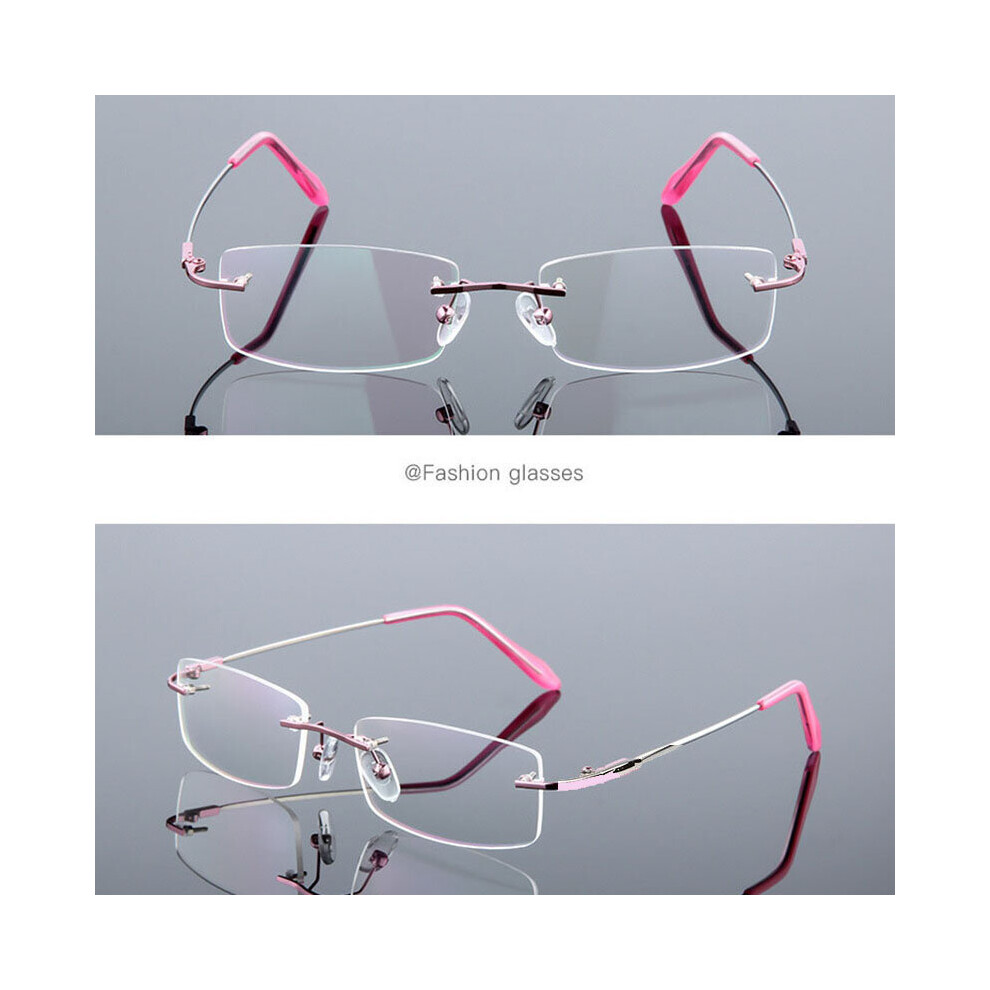 Multicoloured Anti Light Titanium Alloy Framless Square Myopia Glasses Women Men Rimless Prescription Eyeglasses 0 -0.5 -0.75 To -6.0