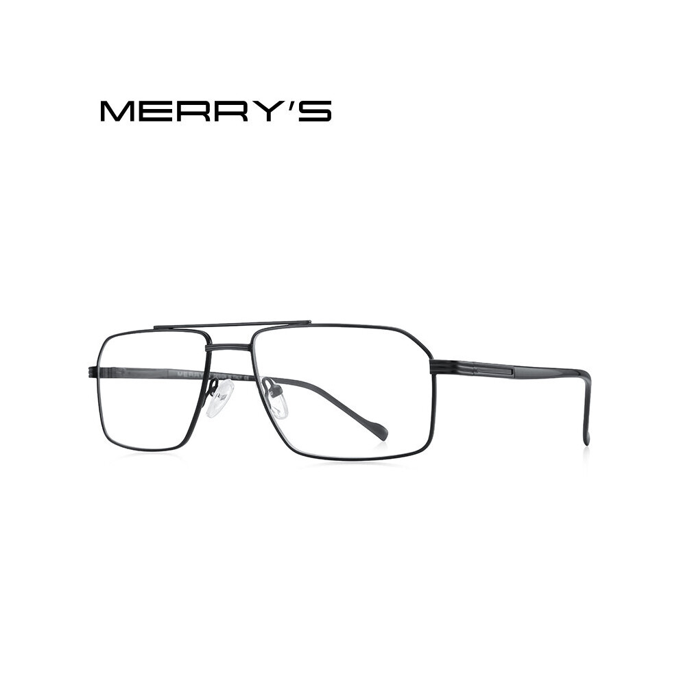 MERRYS Men Classic Titanium Alloy Optical Glasses Frames Rectangle Full Frame Eyeglasses Male Ultralight Square S2313