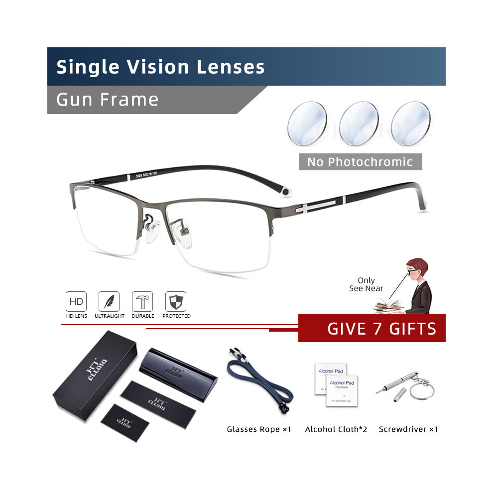 Photochromic Progressive Multifocal Reading Glasses Anti Light Blocking Men Women Myopia Prescription Eyewear Frames