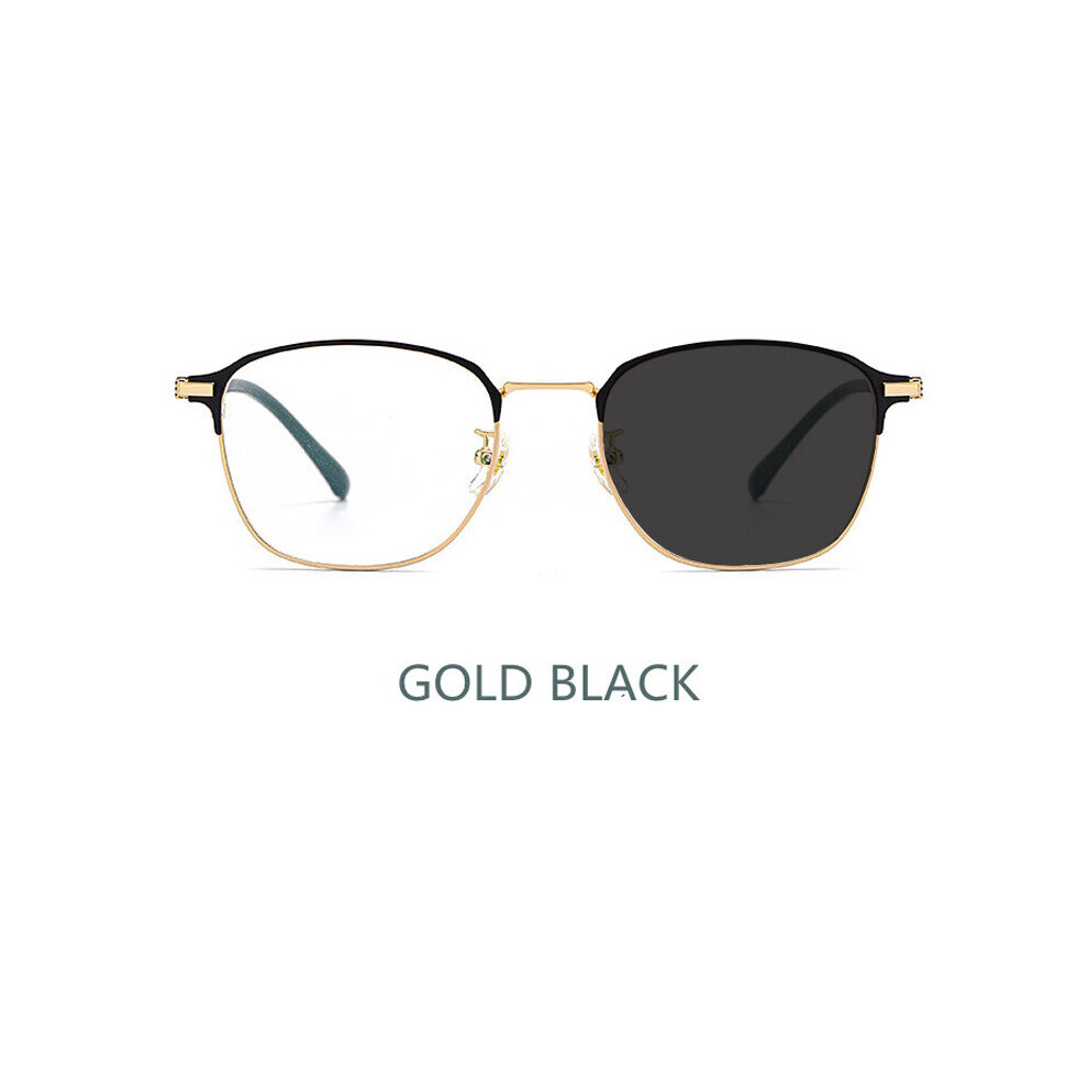 Light Blocking Reading Glasses Men High Alloy Business Photochromic Gray Presbyopia Eyeglasses with Diopter +1.75