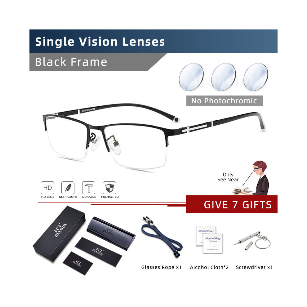 Photochromic Progressive Multifocal Reading Glasses Anti Light Blocking Men Women Myopia Prescription Eyewear Frames