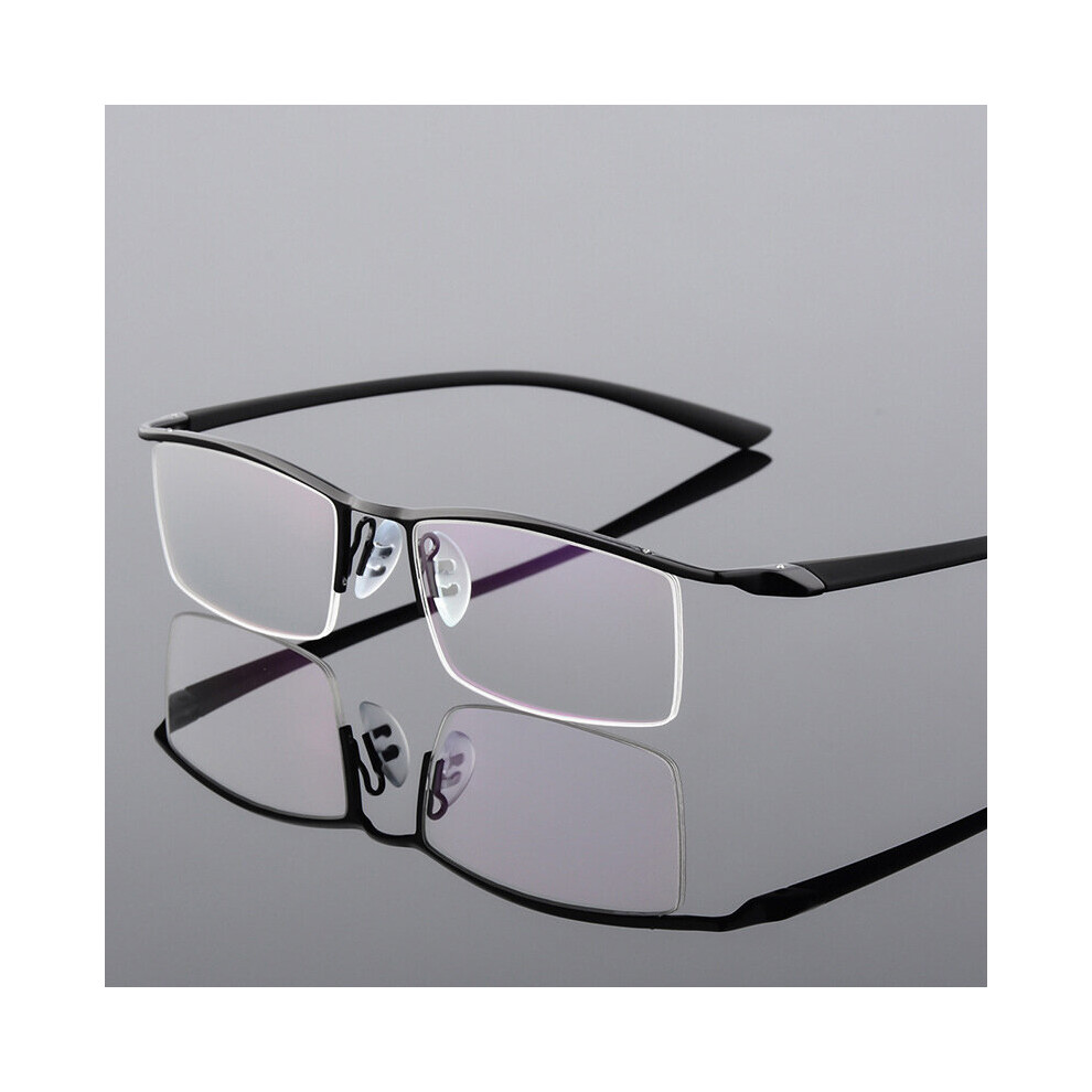 Browline Half Rim Metal Glasses Frame for Men Eyeglasses Optical Eyewear Spectacles Prescription P8190