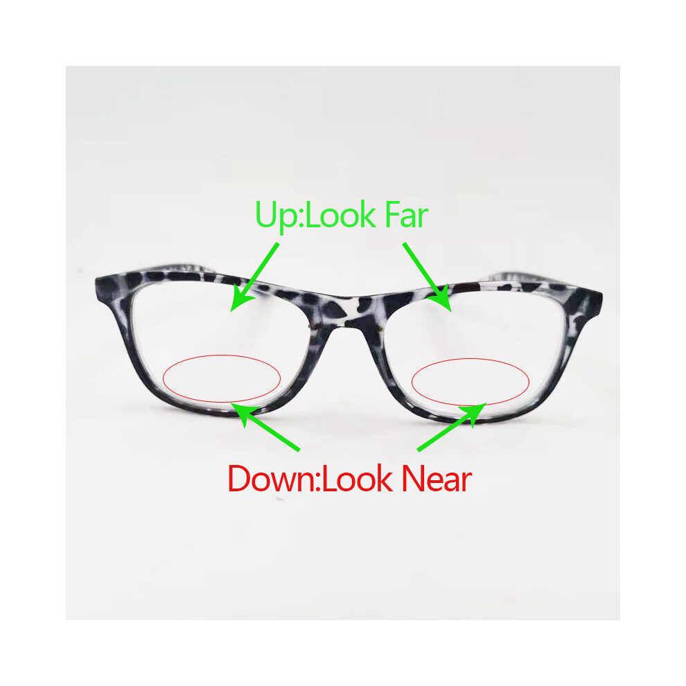 Mother's Gift Retro Women Bifocals Reading Glasses Magnifier Men Double Focals Look Near Far Presbyopic Eyeglasses N5