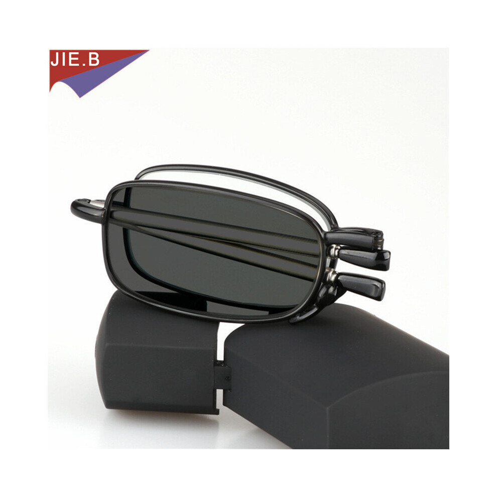 Updated Transition Sun Photochromic Reading Glasses Men Women Unisex Slim Mini Folding Reading Glasses portable cases