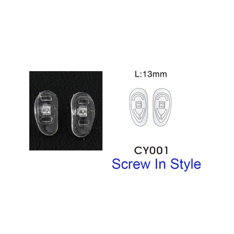 White 500Pcs Screw In Retail Eyeglasses Glasses Silicone Nose Pads Various Types Sizes Eyewear Accessory Part