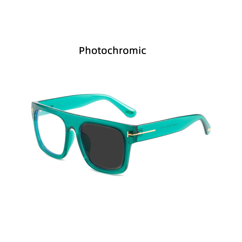 Multicoloured Photochromic Reading Glasses Oversized Square Leopard Print Women Eyeglasses Female Big Frame Computer Anti Light Eyewear
