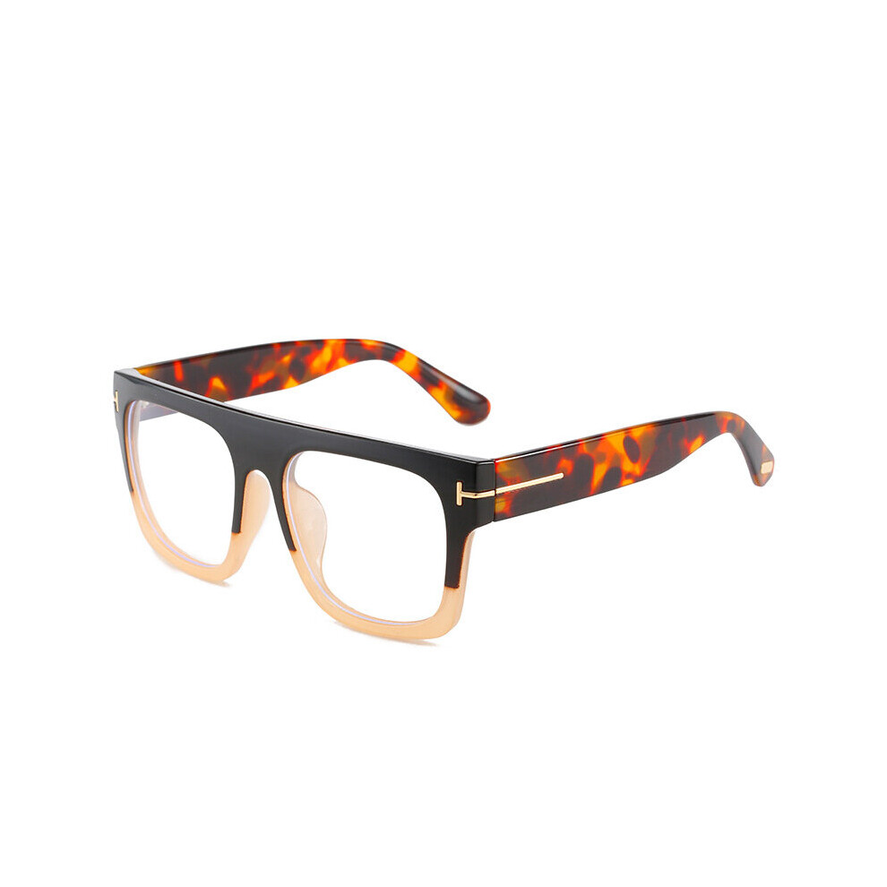 Multicoloured Photochromic Reading Glasses Oversized Square Leopard Print Women Eyeglasses Female Big Frame Computer Anti Light Eyewear