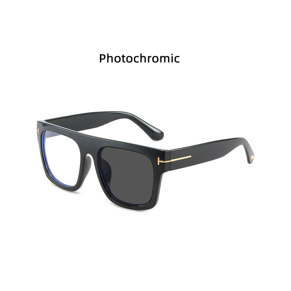 Multicoloured Photochromic Reading Glasses Oversized Square Leopard Print Women Eyeglasses Female Big Frame Computer Anti Light Eyewear