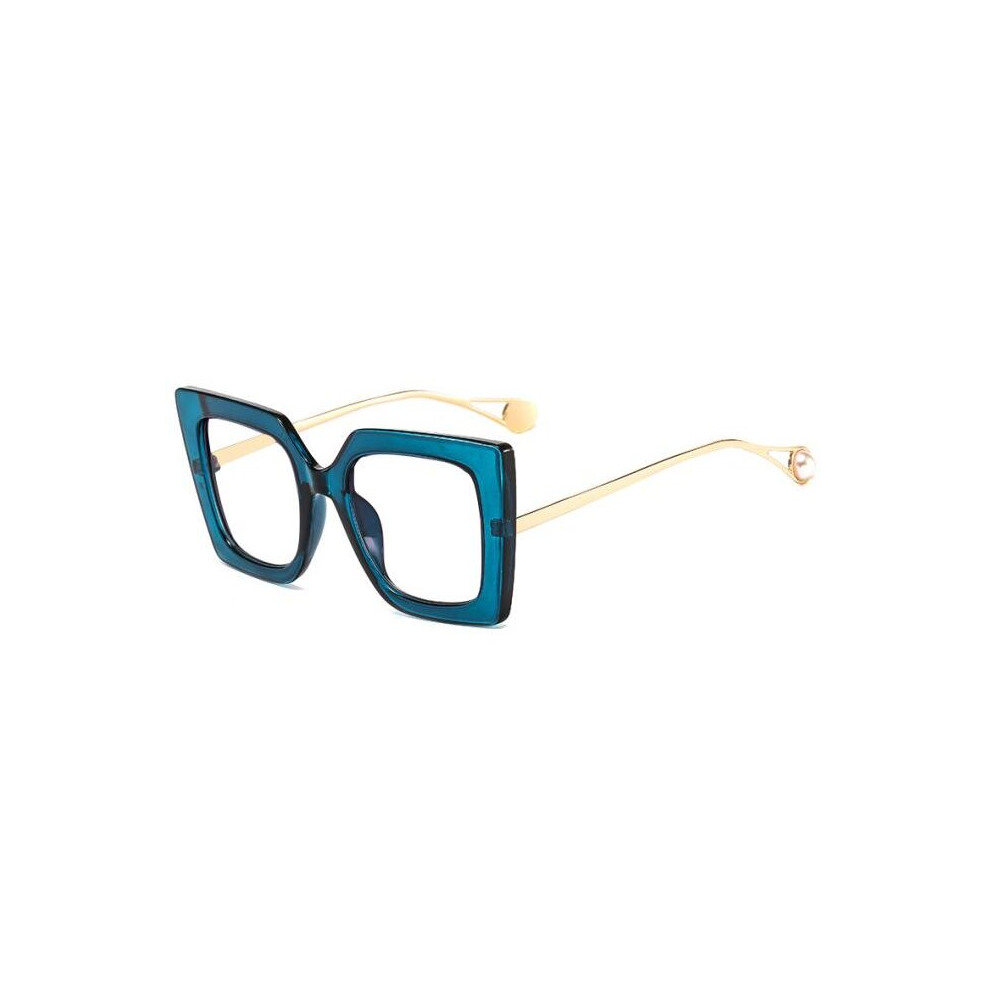 Clear Green Leopard Reading Glasses Women Oversized Square Eyeglasses Light Blocking Glasses For Computer Wives +2-image-OPC-PBR8YZX-NEW