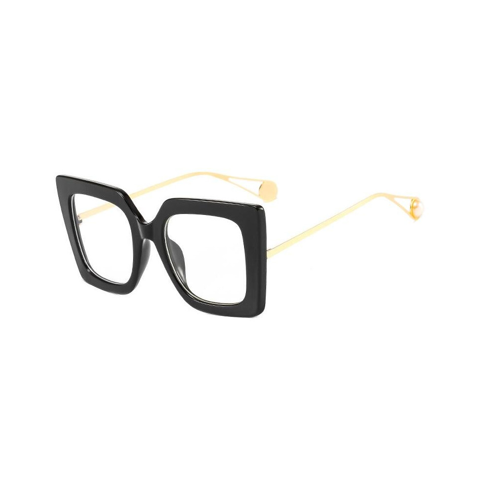 Clear Green Leopard Reading Glasses Women Oversized Square Eyeglasses Light Blocking Glasses For Computer Wives +2