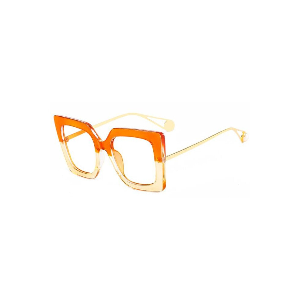 Clear Green Leopard Reading Glasses Women Oversized Square Eyeglasses Light Blocking Glasses For Computer Wives +2