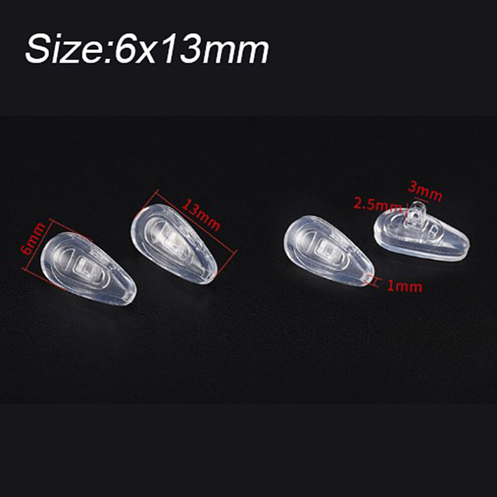 100Pairs(200pcs) 13mm 14mm soft Air Chamber Silicone Nose Pads screw part hard for optical Eyewear Glasses Accessories