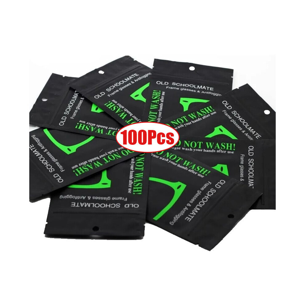 Grey 100Pcs Reusable Anti-Fog Wipes Glasses Pre-Moistened Antifog Lens Cloth Defogger Eyeglass Wipe Prevent Fogging For Glasses