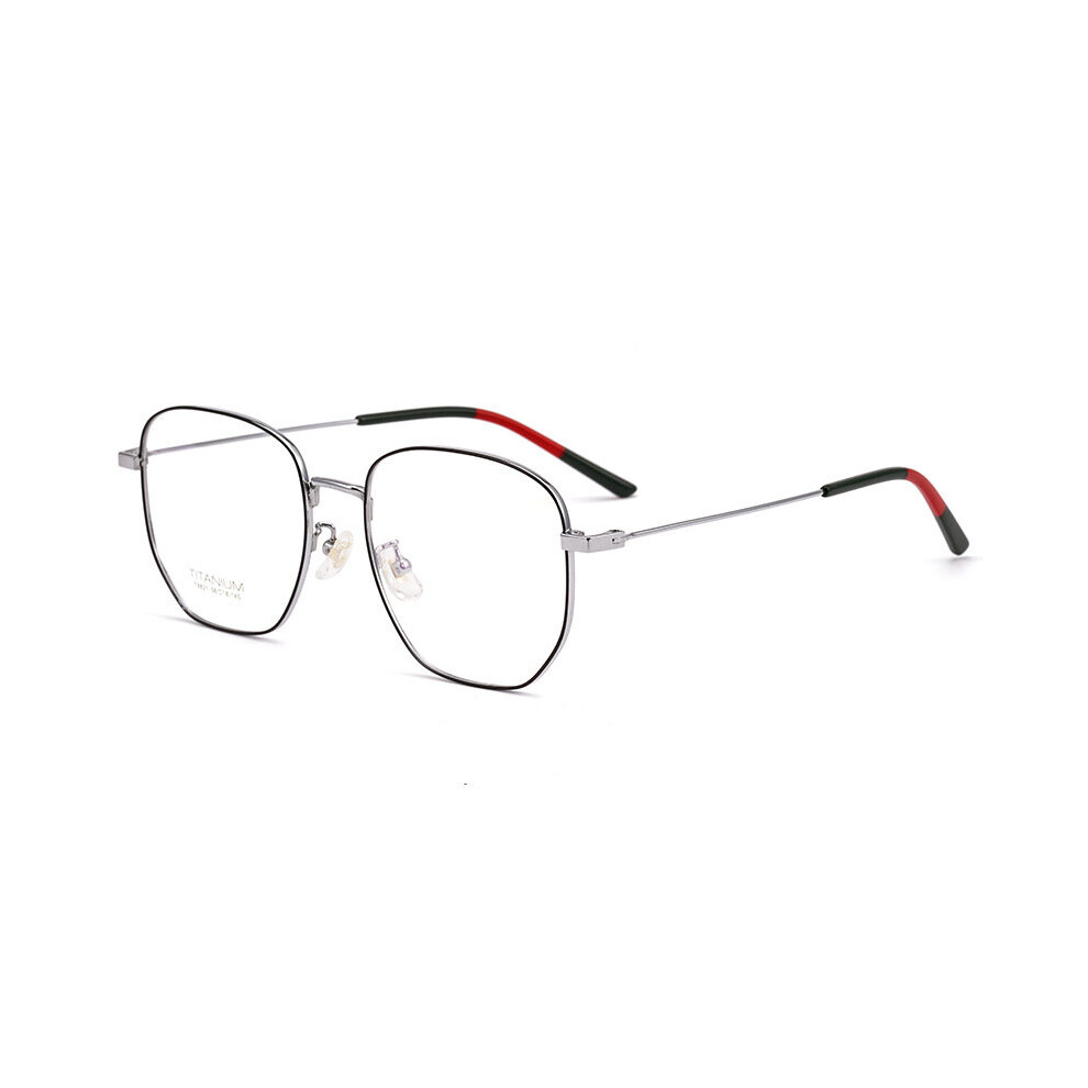 Ultralight Pure Titanium Prescription Eyewear Retro Polygon Large Myopia Optical Glasses Frame Men And Women T8821
