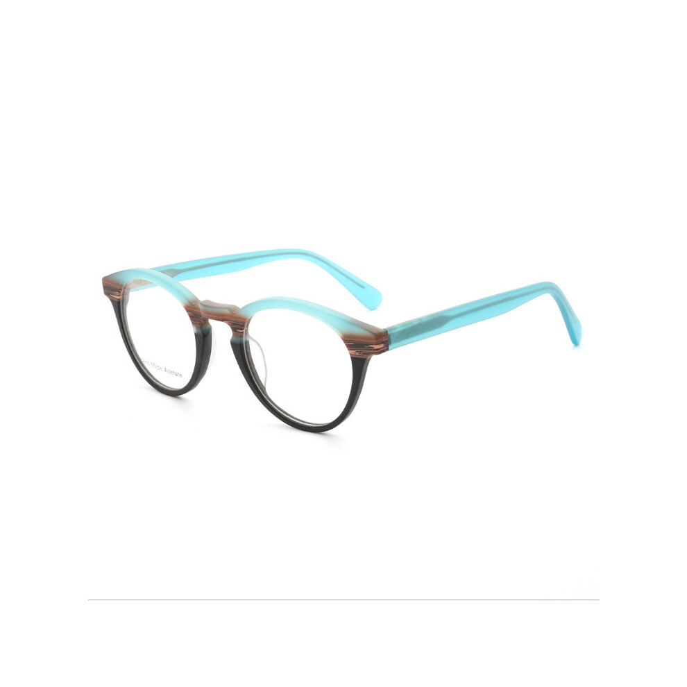 49568 Retro Round Acetate Optical Glasses Frames Men Women Bamboo Pattern Computer Eyeglasses