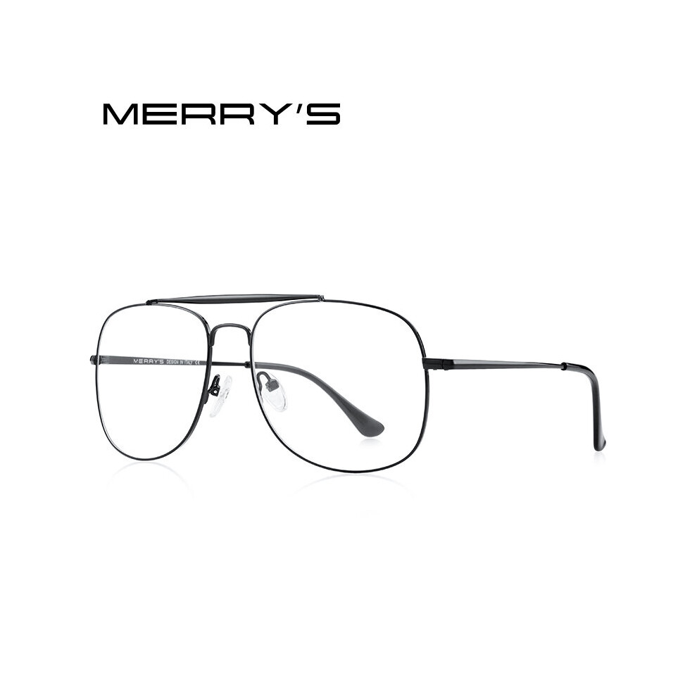 MERRYS Men Classic Square Glasses Optics Frame Women Double Beam Prescription Glasses Frames Optical Eyewear S2389