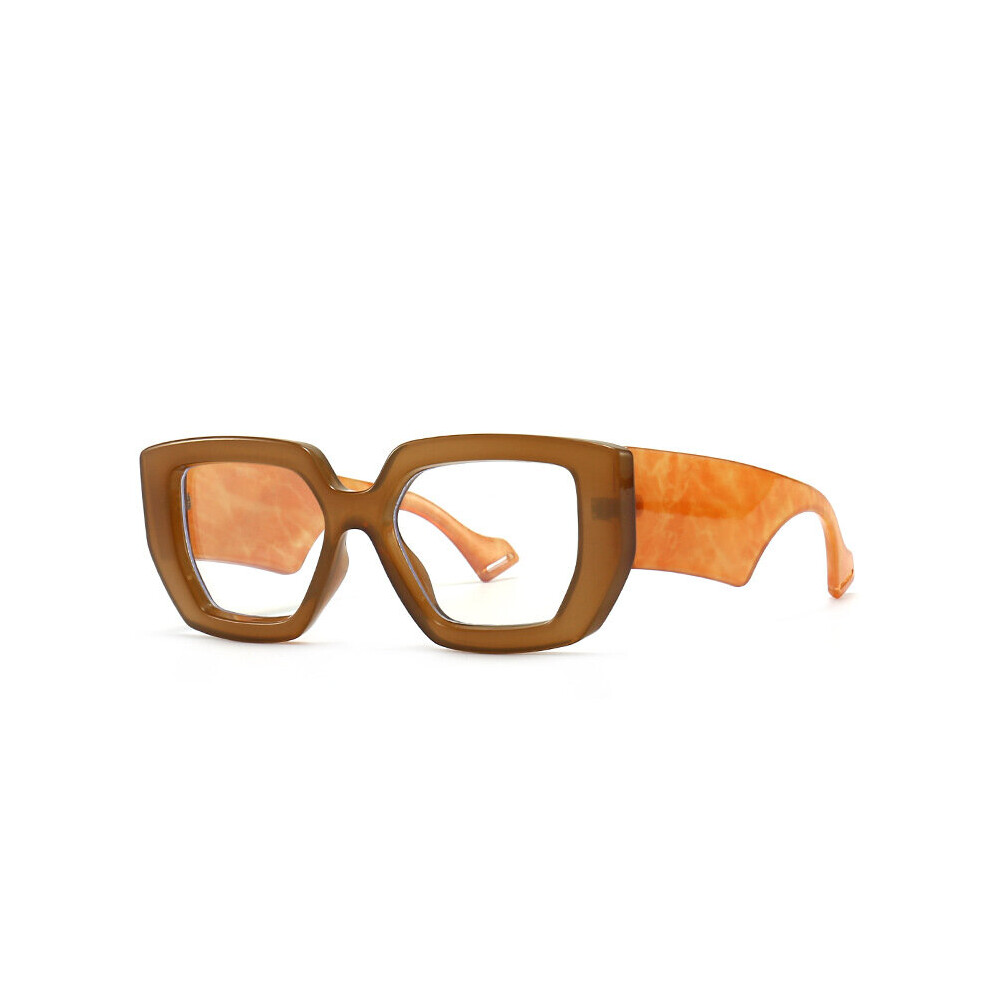Anti Light Blocking Women Myopia Glasses Frame Optical Prescription Eyeglasses Square Oversized Transparent Eyewear