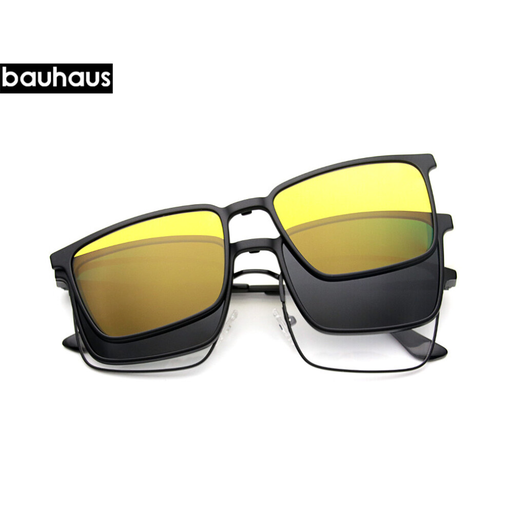 X107 Clip-on Glasses Frame Optical Prescription Eyeglasses with Magnetic Polarized Metal Eyewear Frame