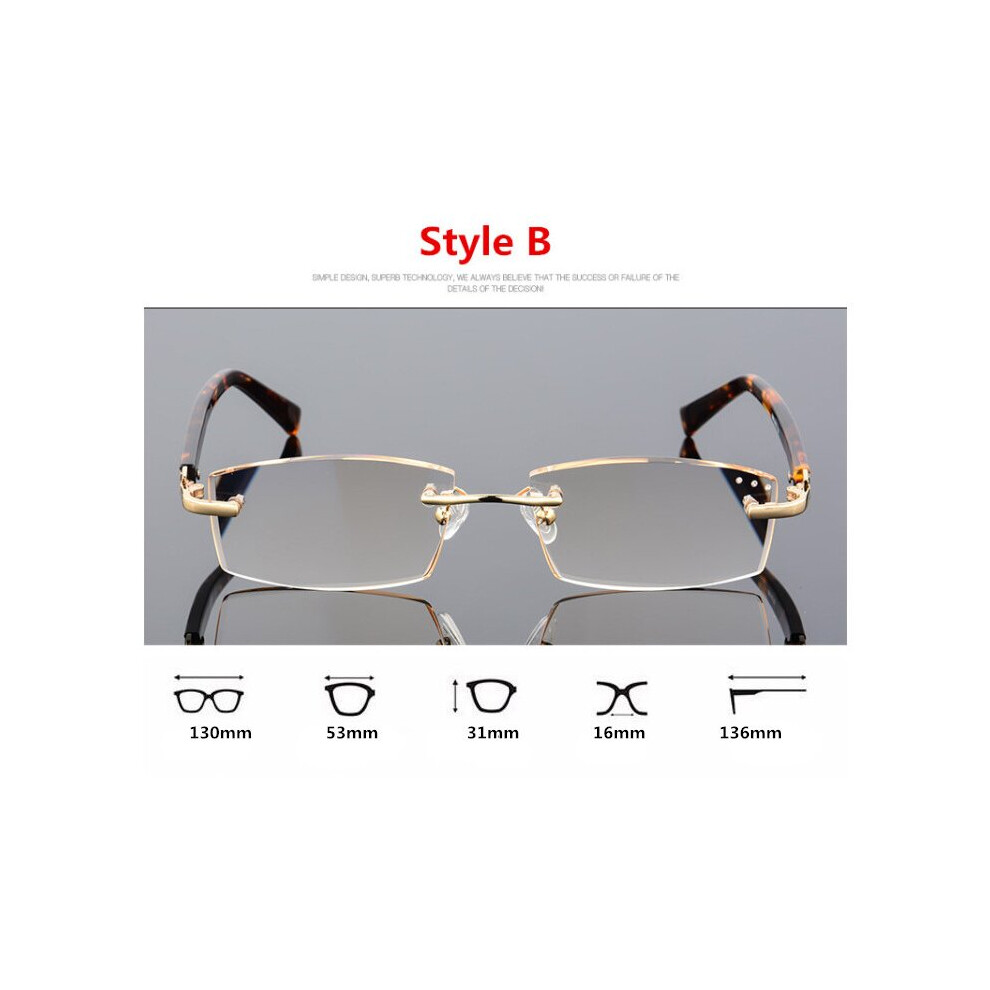 Business Reading Glasses Men's Rimless Hyperopia Male Reader Eyeglasses High Clear Lens Man Presbyopic Eye Glasses-image-OPC-PBR8ZVS-NEW