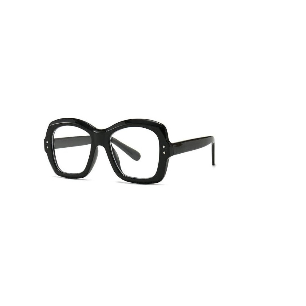 Oversized Square Reading Glasses Women Men Transparent Orange Eyeglasses Optical Farsightedness Eyewear Anti Light