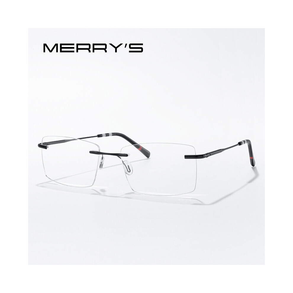 Rimless hingeless titanium eyeglasses on sale