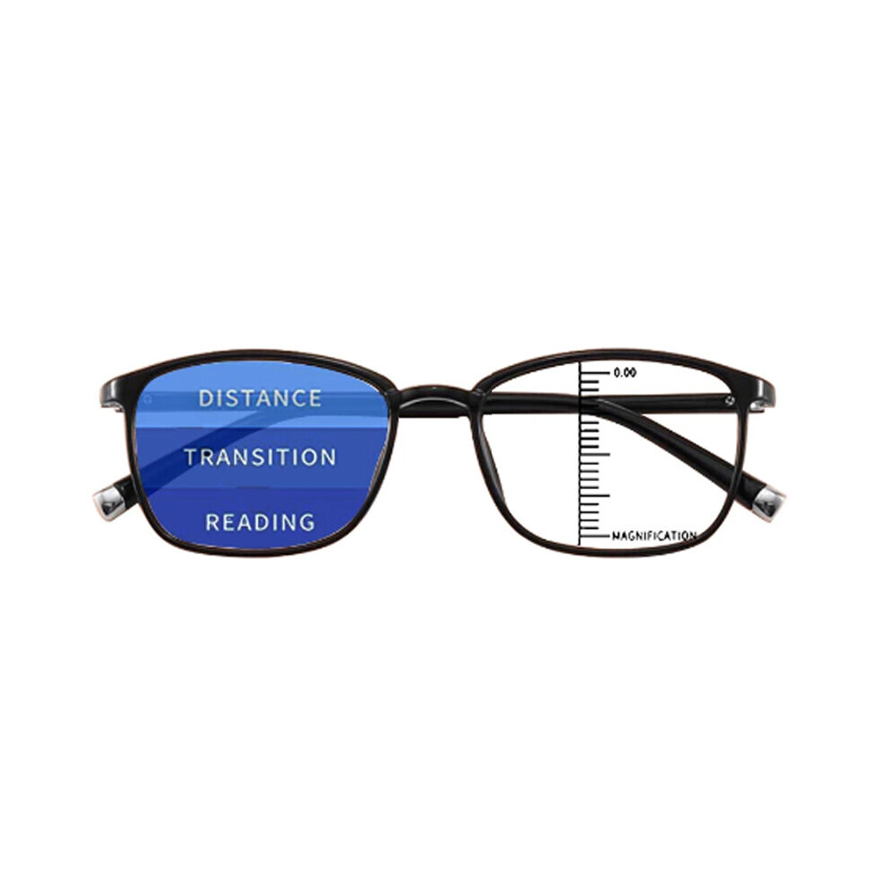 Multicoloured Tr90 Progressive Photochromic Reading Glasses Men Women Smart Zoom Multi-Focus Automatic Adjustment Anti-Blue Light Eyewear 4.0