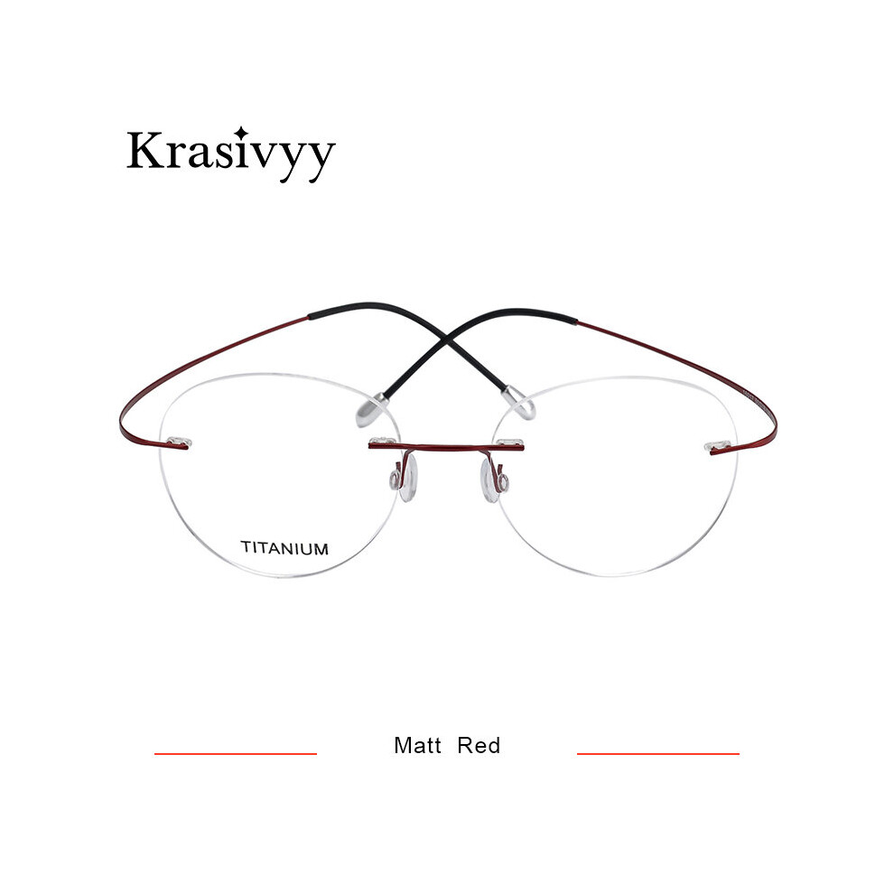 Multicoloured Round Rimless Glasses Frame Men Ultralight Myopia Prescription Eyeglasses Women Vintage Pure Titanium Optical Eyewear