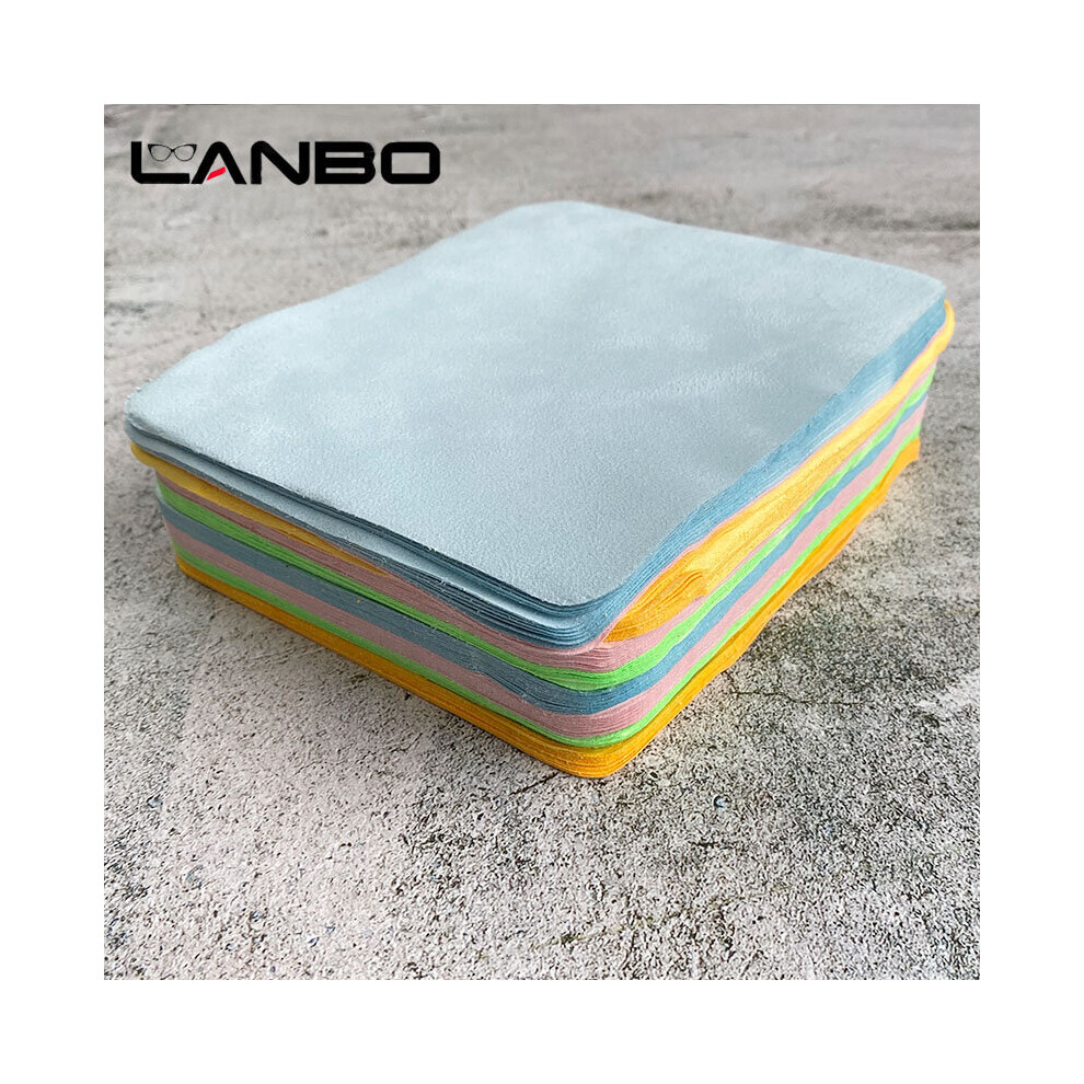 Multicoloured 100Pcs Eyeglasses Chamois Glasses Cleaner 150*180Mm Microfiber Glasses Cleaning Cloth For Lens Phone Screen Cleaning Wipes