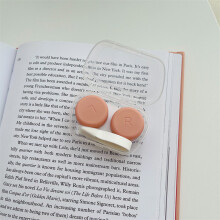 Transparent Tweezers Travel Lenses Case for Women Portable Lens Box Container Pink Lenses Cases