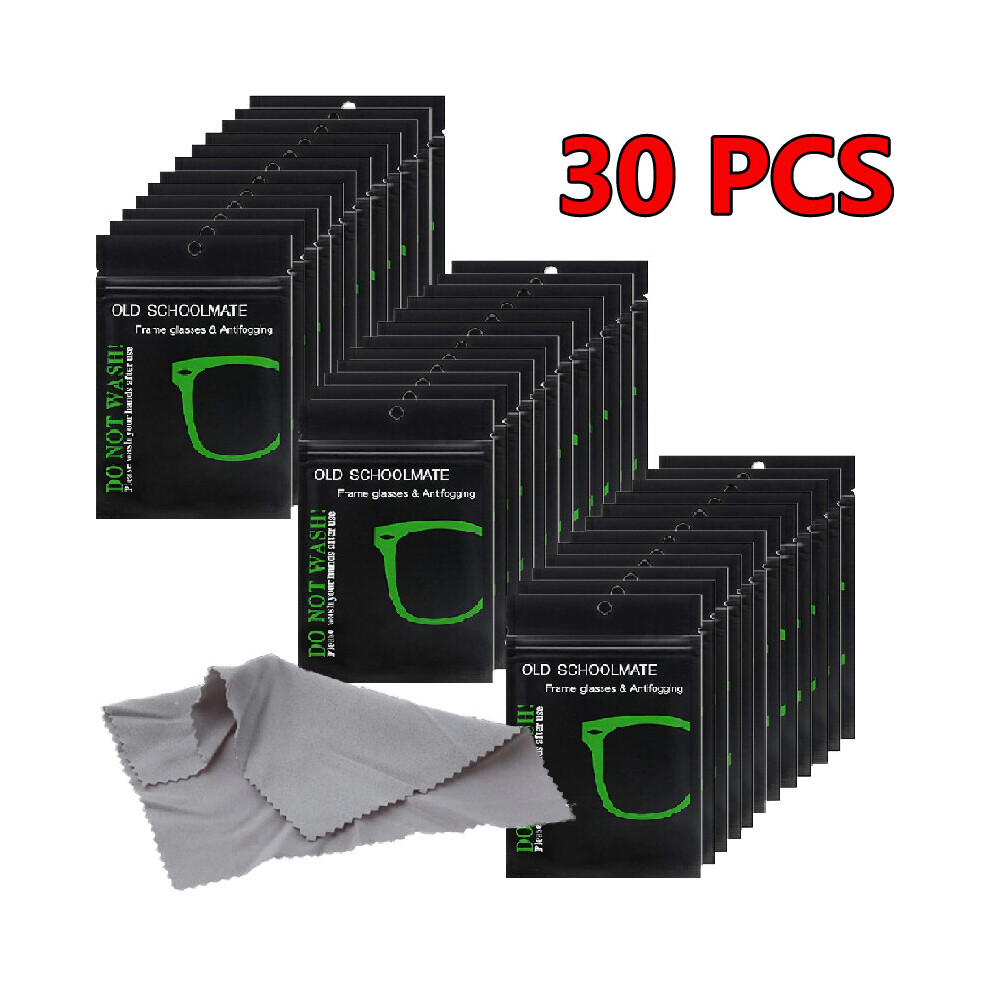 White 30Pcs Reusable Anti-Fog Glasses Wipes Suede Pre-Moistened Antifog Lens Cloth Defogger Eyeglass Wipe Eye Glasses Prevent Fogging