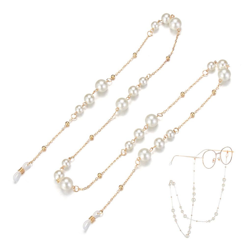 1Pc Women Pearls Sunglasses Holder Leaves Glasses Chains Metal Eyeglass Chains Reading Glasses Lanyard Eyewear Accessory