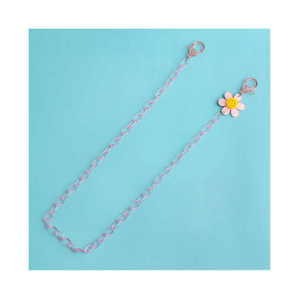 Colorful Acrylic Transparent Flower Masks Chain Glasses Chains For Children Candy Masks Hanging Lanyard Eyewear Cord 55CM