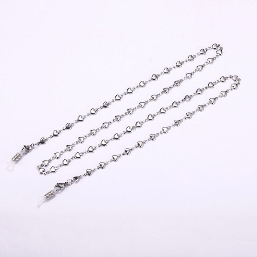 Skyrim Stainless Steel Chain for Glasses Women Cross Heart Beaded Sunglasses Chains Lanyard Neck Strap Eyewear Cord Mask Rope