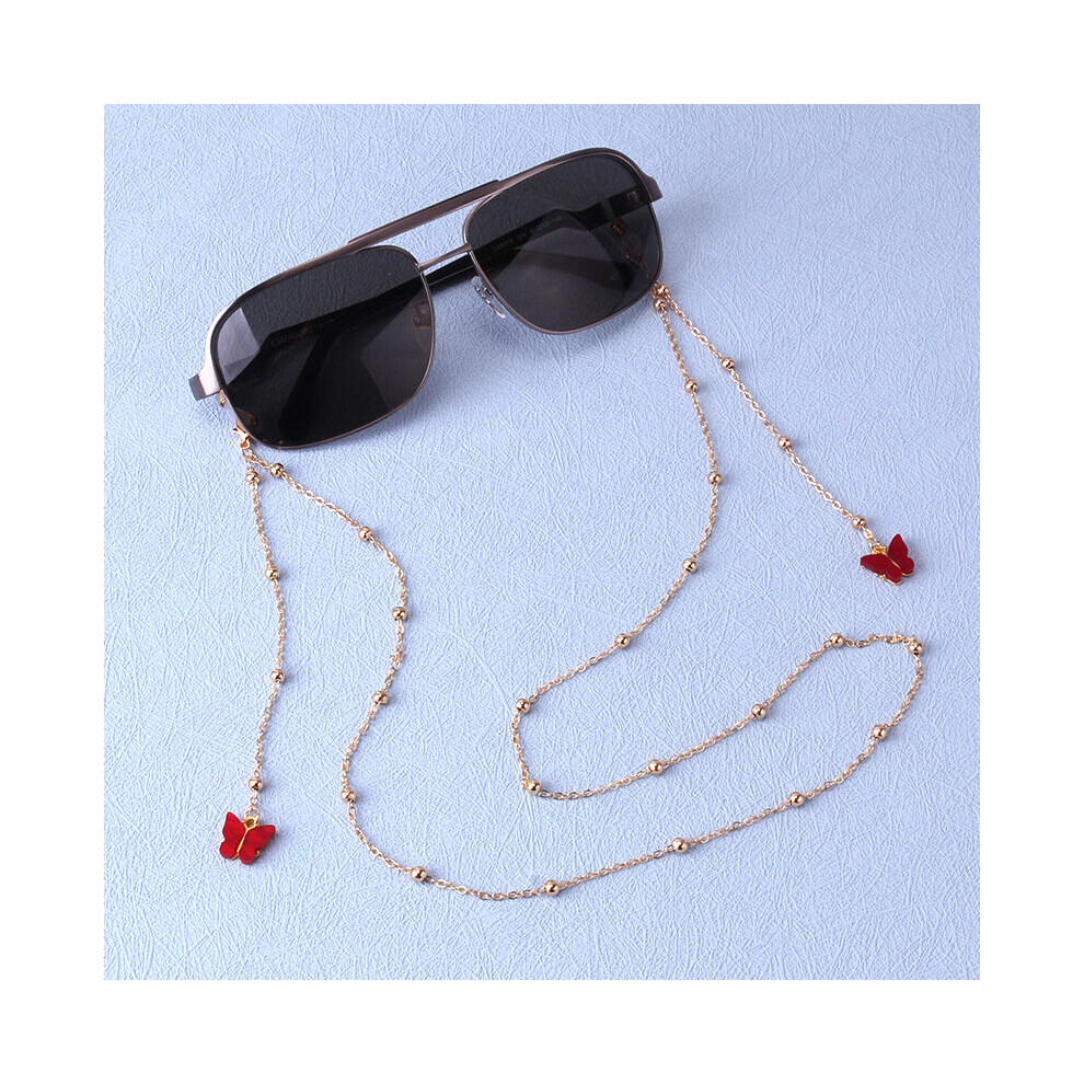 Butterfly Pendant Glasses Chains Eyeglasses Sunglasses Spectacles Metal Chain Holder Cord Lanyard Necklace