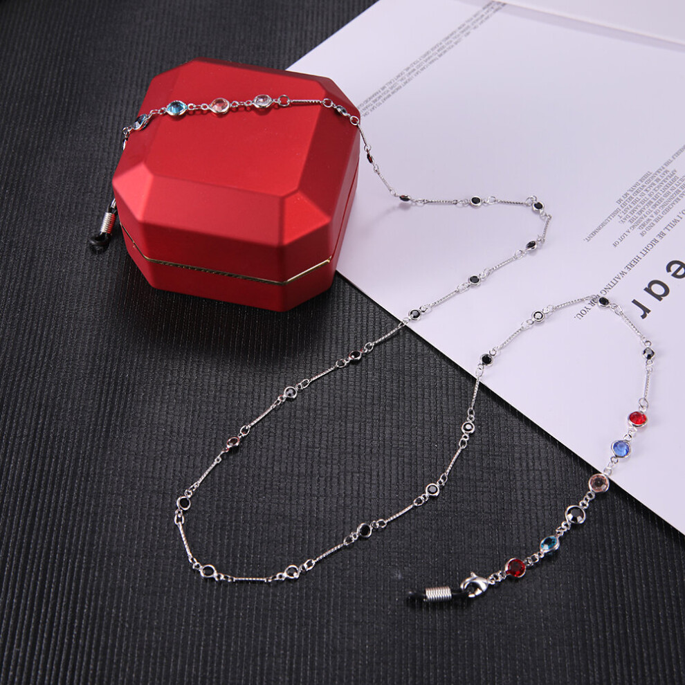Skyrim Colorful Crystal Sunglasses Chain Women Lanyard Strap Anti-slip Eyeglass Cord Rope for Glasses Accessory