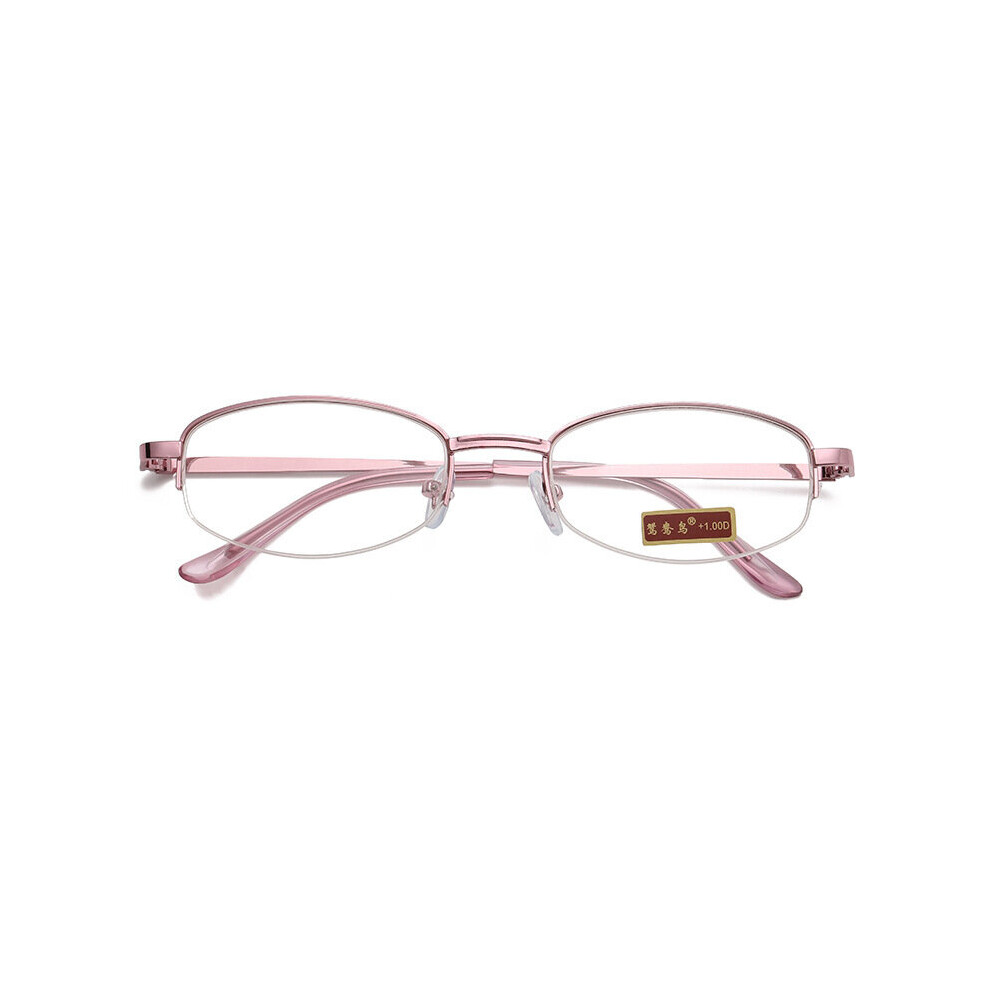 Women Metal Alloy Half Frame Reading Glasses Retro Anti-fatigue High Purple Presbyopic Glasses Diopter +1.0 To +4.0 ????