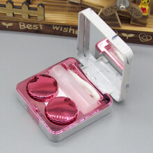 Square Lenses Case Marble Surface Mirror Lens Container Box Travel Eye Contacts Holder Cover Soaking Lenses