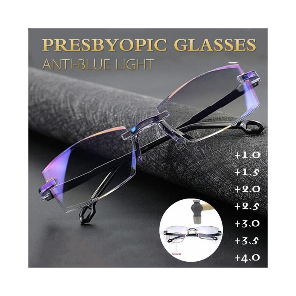 Blue Sapphire High Hardness Glasses For Men Women Anti- Progressive Far And Near Dual-Us Reading Glasses ???? ???????