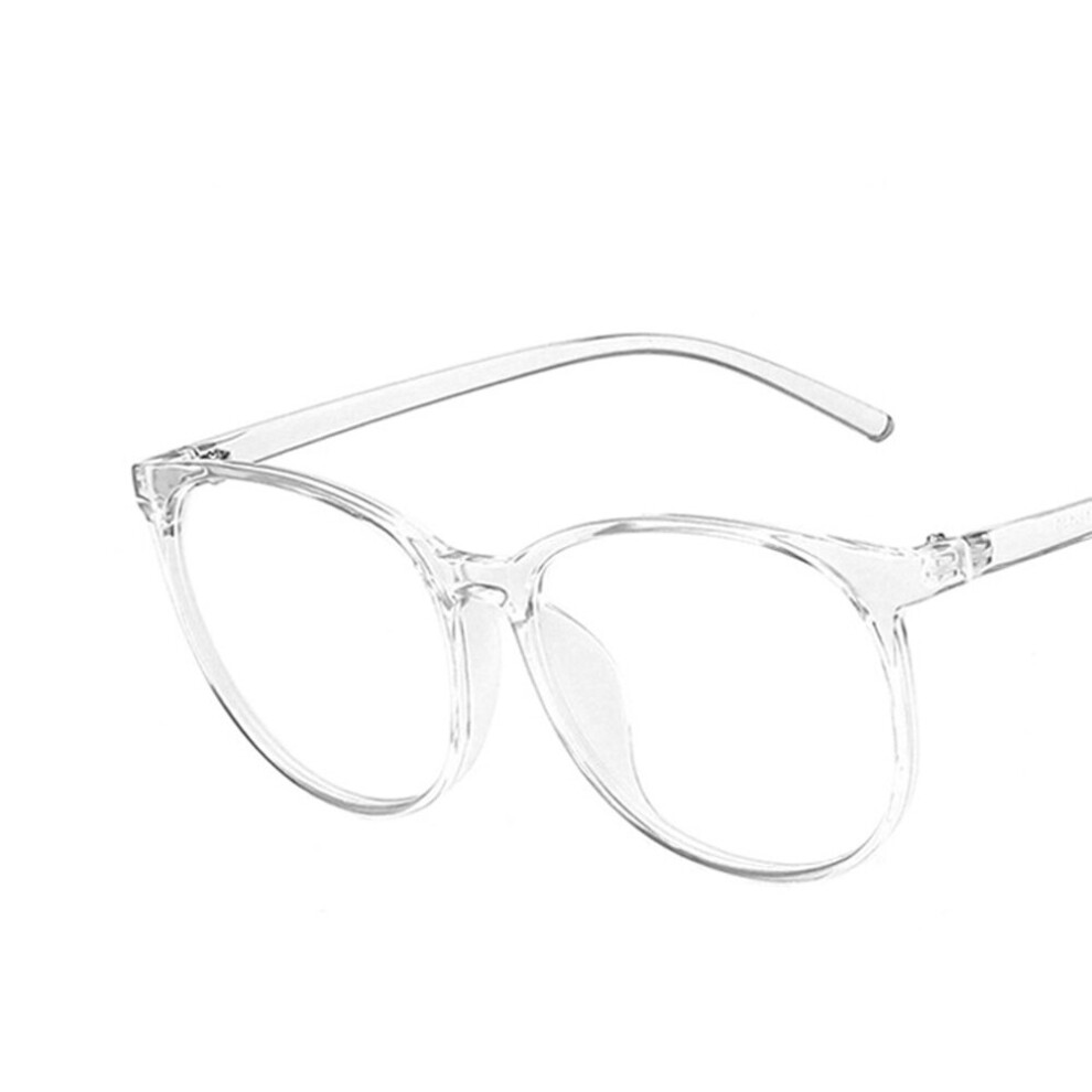 1pc Transparent Computer Glasses Frame Women Men Anti Light Round Eyewear Blocking Glasses Oversize Frame Eyeglass Office