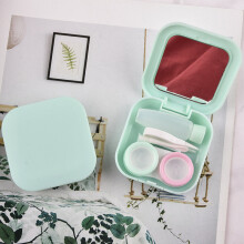 Pocket Portable Lens Case for Women Man Easy Carry Beauty Pupil Storage Box with Mirror Travel Kit Lens Case