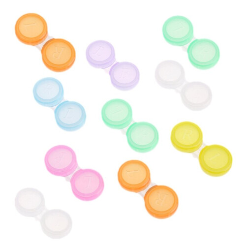 10Pcs lens L+R cases Storage Holder Soaking Container Travel Accessaries 1