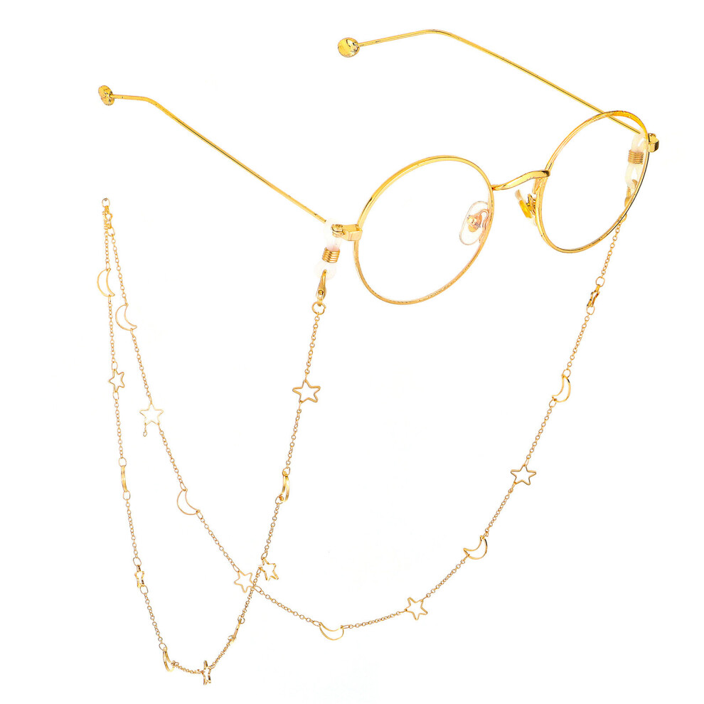 Women Hollow Moon Star Eyeglass Chain Eyeglass Sunglasses Reading Metal Glasses Chain Eyewears Cord Holder Jewelry