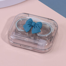 Portable Ins Bow Transparent Lense Box Travel Lenses Companion Case Lens Storage Container