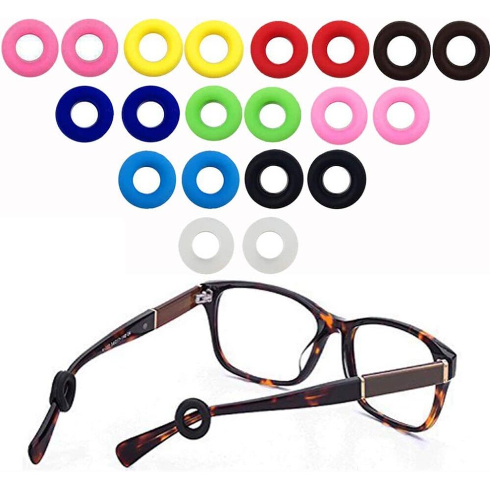 White 10Pairs Silicone Anti-Slip Eyeglass Ear Hooks Temple Tips Round Retainer Holder Elastic Glasses Ear Hook Eyeglasses Accessories