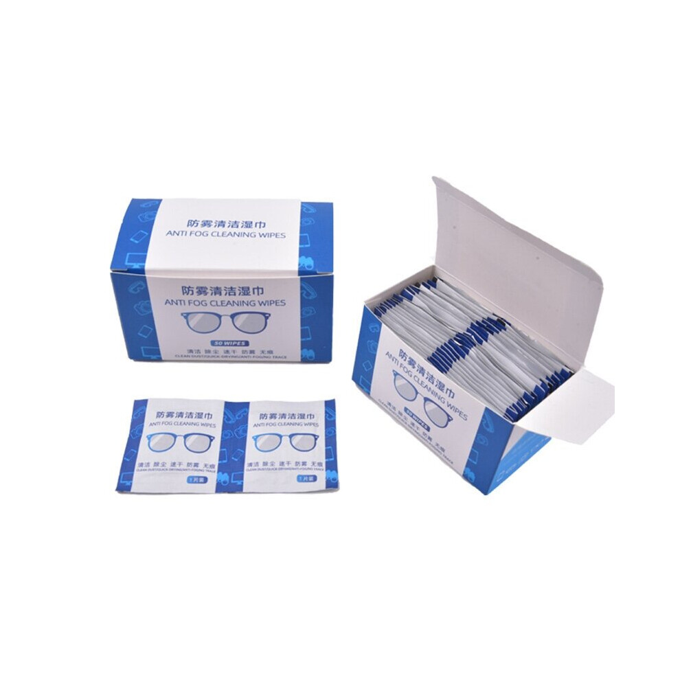 Multicoloured 50Pcs Anti-Fog Wipes For Glasses Pre-Moistened Antifog Lens Wipe Individually Wrapped Disposable Defogger Eyeglass Wipes
