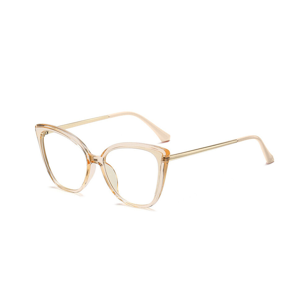 SHAUNA Retro TR90 Metal Women Optical Glasses Frame Clear Anti Light Lens Eyewear Men Cat Eye Spring Hinge Frame