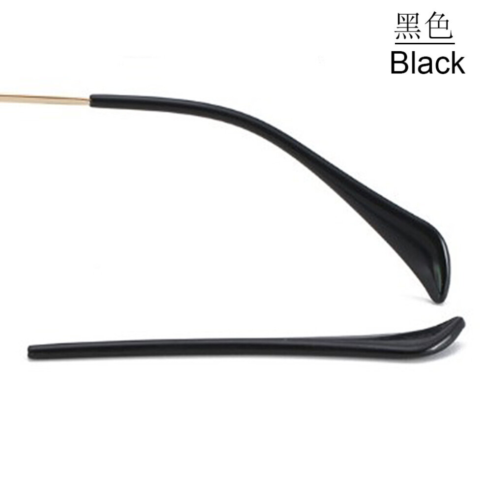 Black 10Pairs(20Pcs) Anti Slip Plastic Temple Tips For Metal Temple Glasses Eyewear Temple Tips Imitate Acetate Eyeglasses Temple