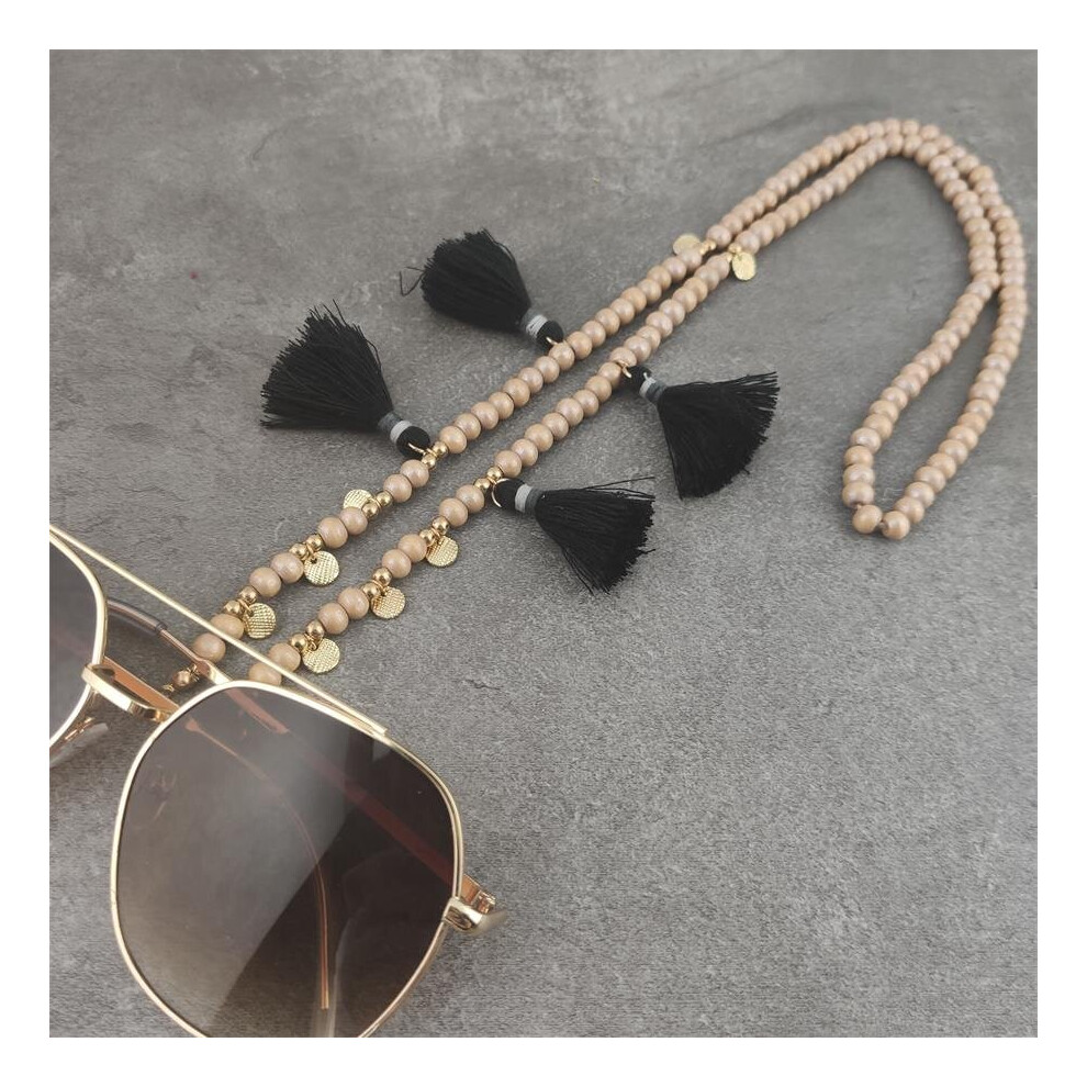 Reading Glasses Chain Retro Beads Eyeglass Sunglasses Spectacle Cord with Tassels Neck Strap String Chain for mask